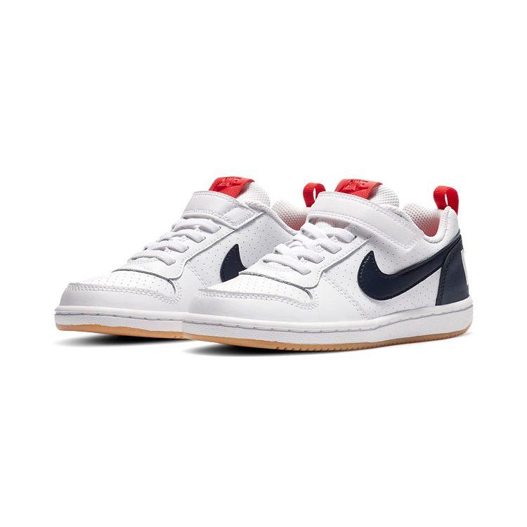 Nike Court Borough Low Устойчивые к скольжению Устойчивые к истиранию Баланс Низкие кеды для скейтбординга Белый Красный Синий 870025-105