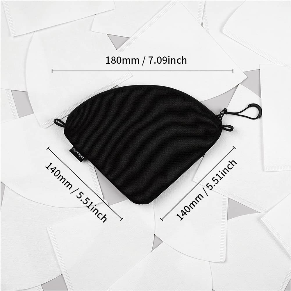 Watchget Coffee Filter Holder, Reusable Coffee Paper Filter Storage Bag for Cone-Shaped Filter Paper, V60 Waterproof Canvas, Perfect for Outdoor