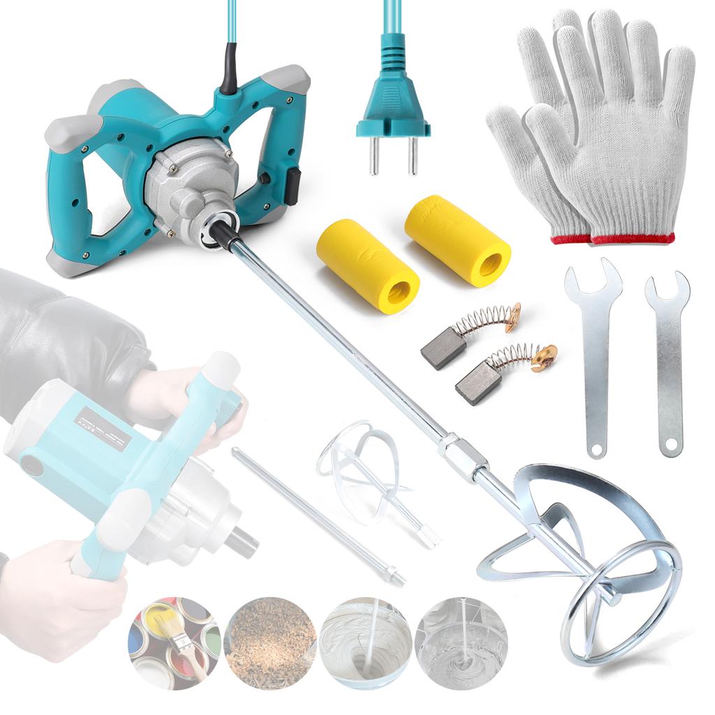 Электрический бетоносмеситель 2600 Вт, портативный ручной бетоносмеситель, 6 скоростей, регулируемое смешивание