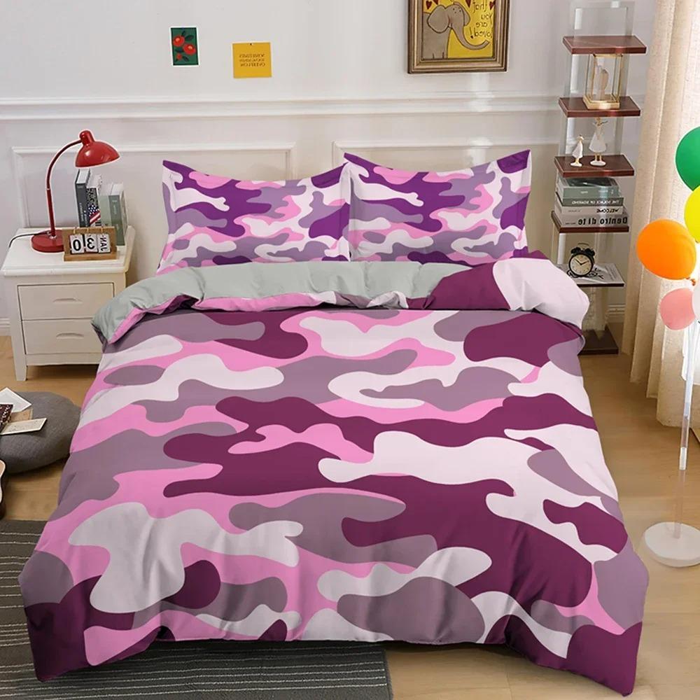 Домашний текстиль Cool Boy Girl Kid Adult Duver Cover Set Camouflage Beddding Sets King Queen Twin Chair Covers With Pillow Cover