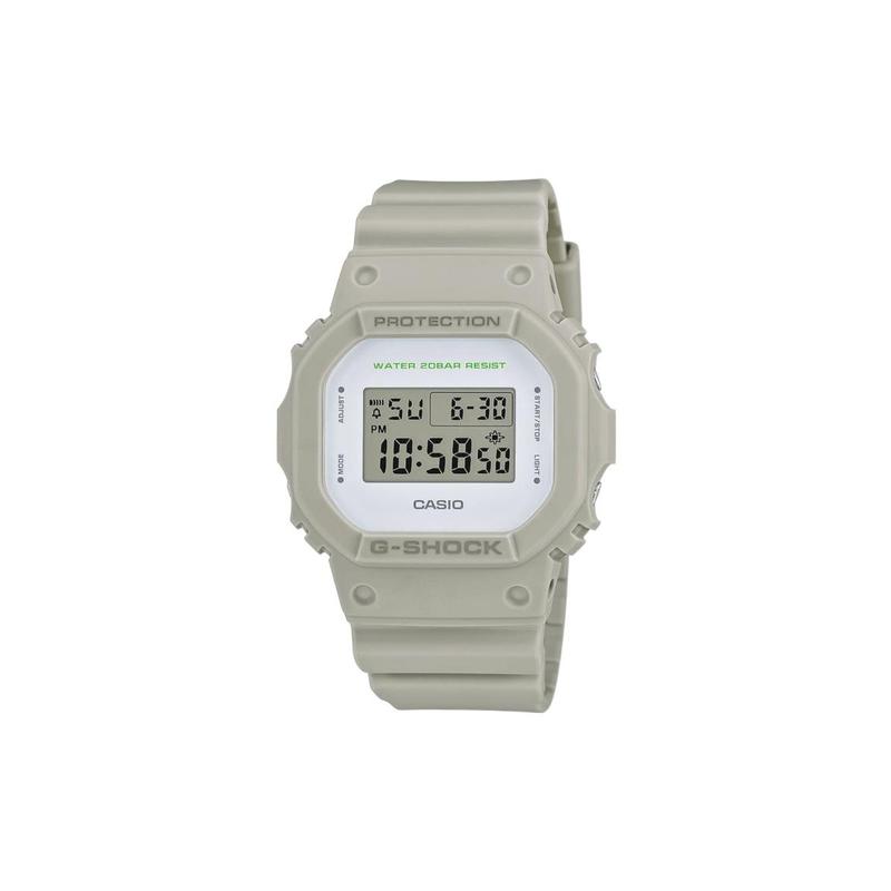 Casio G Shock Квадратные Универсальные 200м Водонепроницаемые Кварцевый Механизм Ремешок из Смолы Японские и Корейские Часы Унисекс Белый Циферблат DW-5600M-8ER