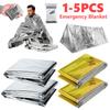 1-5 шт. Аварийное термоодеяло Водонепроницаемое ветрозащитное одеяло для выживания на природе Аптечка первой помощи Одеяло из фольги Термоодеяло для спасения