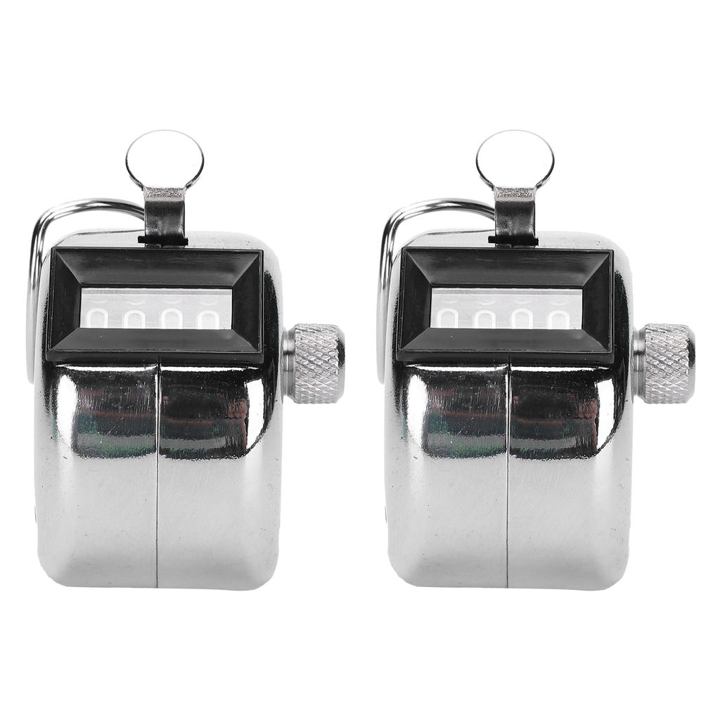 2Pcs Hand Tally Manual Knob Counter Stainless Steel 09999 for Workshop Inventory