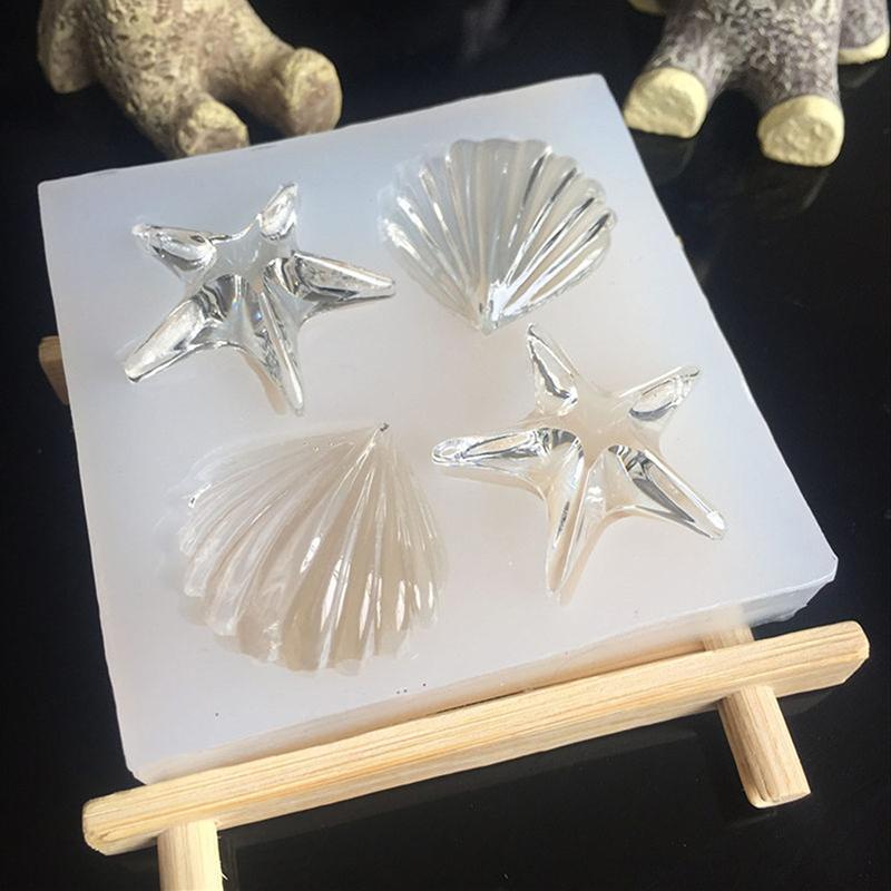 Силиконовая форма для самостоятельной работы, ракушка, морская звезда, ракушка, силиконовая форма для шоколада, форма для выпечки, инструменты для украшения торта из помадки, формы для художественного творчества из глины и смолы