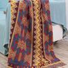 Blanket for Bed, Large Throw Blanket, Bohemia Yellow Geometric Pattern Jacquard Tassels Reversible Woven Throws for Sofas Couch Bed Decorative