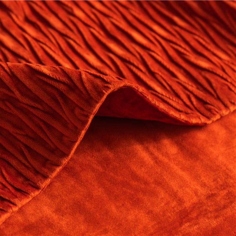 Складчатая бархатная дорожка с волнистым узором для дома, отеля, кровати, полотенце, дорожка для стола, обеденная, свадебная вечеринка, декор, хвостик кровати, полотенце, флаг для кровати