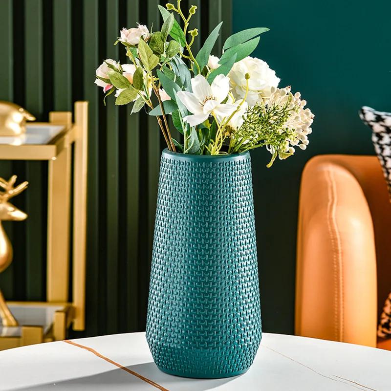 Large Modern Flower Vase Plastic Vase Flower Pot Basket Nordic Home Living Room Decoration Ornament Flower Arrangement