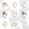 Fashion Creative Stars Rotating Ring Female Openings Can Be Turned Adjustable Star and Moon Index Finger Ring Astrolabe Ring