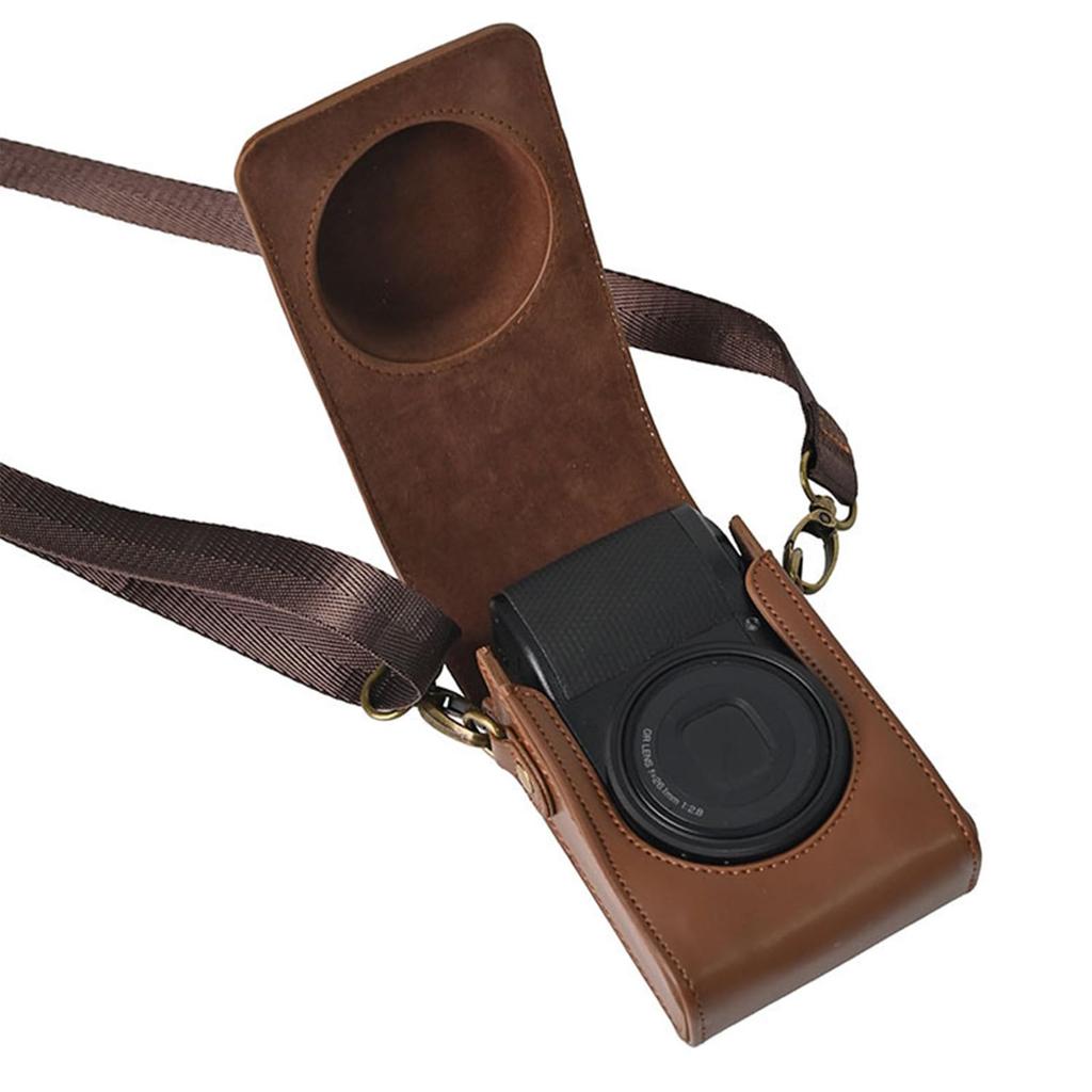 Digital Camera Case for RICOH SONY Compact Digital Camera Case with Strap [WOORII] GR3/GR 3x/GR 2, ZV1F/ZV1/ZV-1, DSC-RX100M7/RX100 Series, (Dark