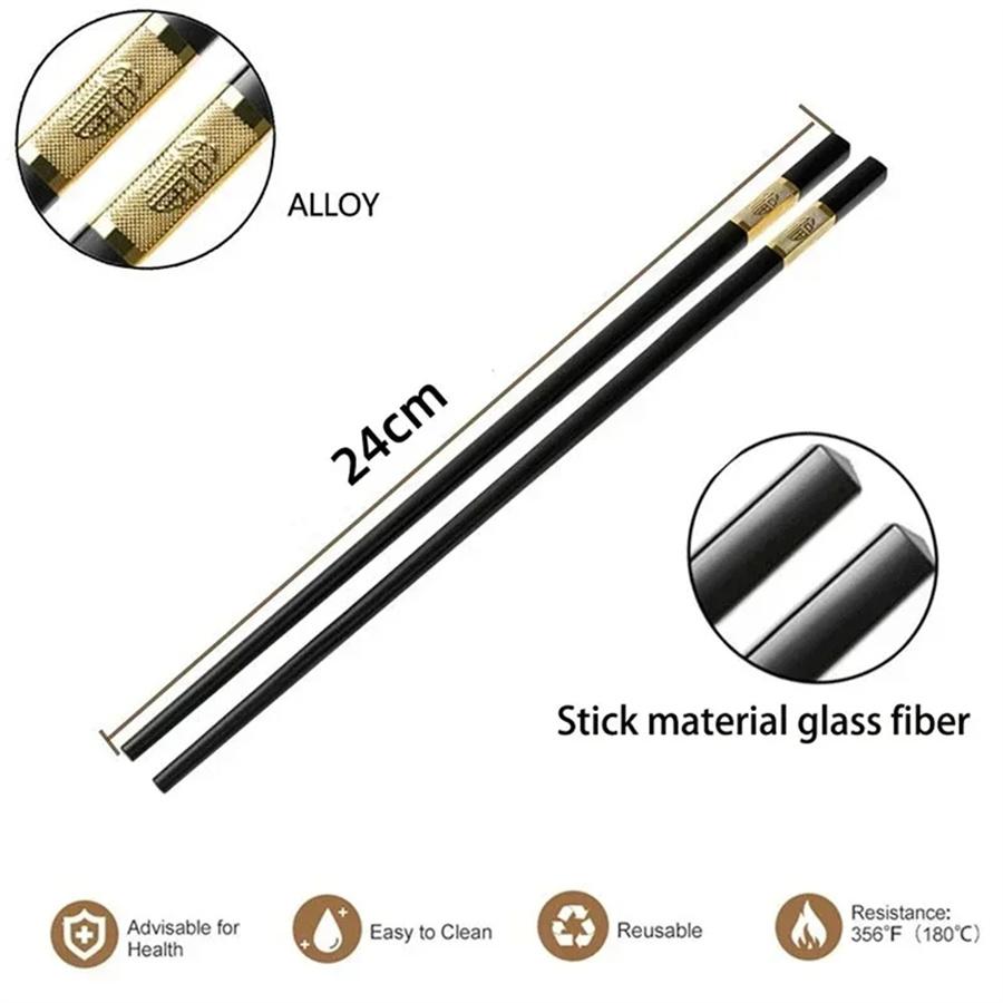 10 Pairs Anti-slip and mildew chopsticks household high-end high temperature restaurant kitchen utensils
