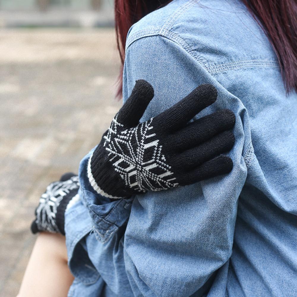 Snow Hand Warmer Thickened Knitting Gloves New Full Finger Gloves Outdoor Indoor