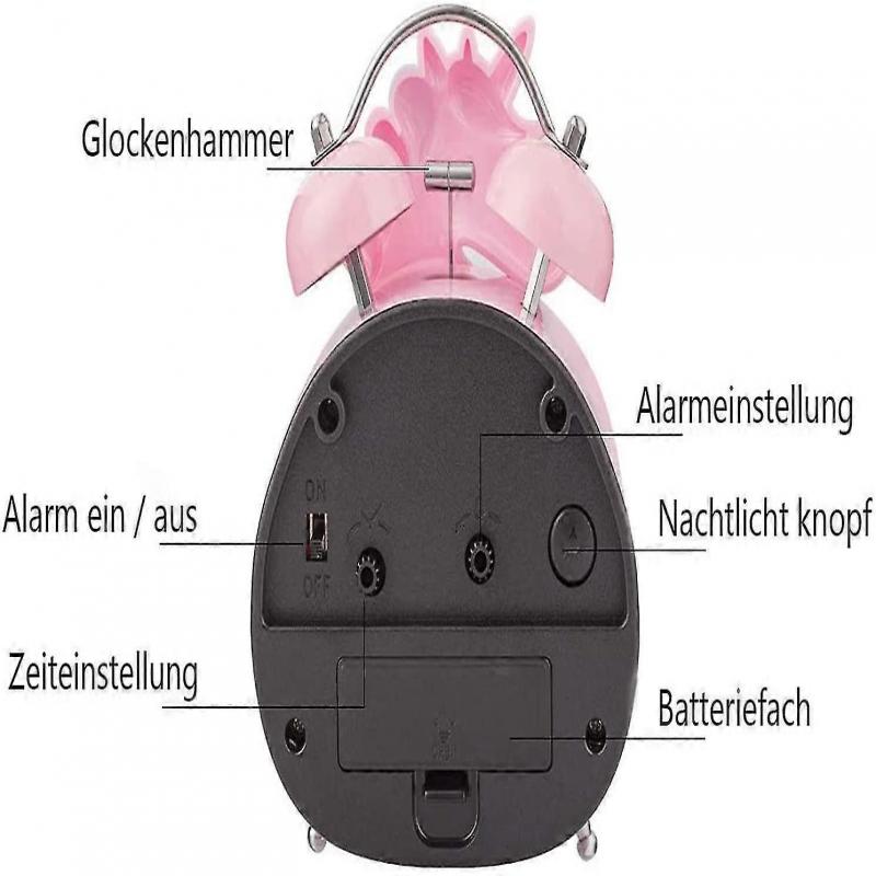 Kids Alarm Clock, Silent Clock With Night Light And Loud Alarm, Easy To Set, Battery Operated Cute Unicorn Double Bells Clock Decorative For Girls Stu