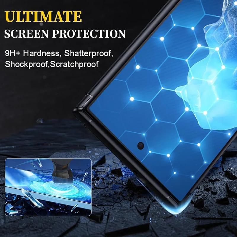 4 шт. Премиальное закаленное стекло для Samsung Galaxy S26 S25 Edge S24 Ultra S23 S22 S21 Plus FE Note20 Защитная пленка для экрана Стекло для разблокировки по отпечатку пальца