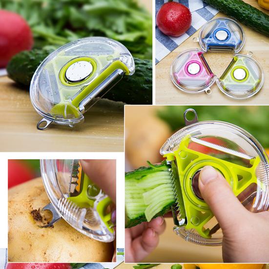 3 в 1 Овощечистка с поворотным переключателем, лезвия из нержавеющей стали, нескользящая ручка, кухонный инструмент для картофеля, помидоров, ананасов