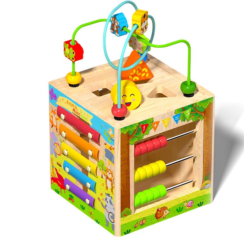 Wooden Educational Bead Maze Box: Early Development Toy for Infants & Toddlers