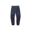 Solid Color Mid Waist Loose Fit Tapered Knit Sports Pants Men Bottoms Navy-Blue 152217337-1