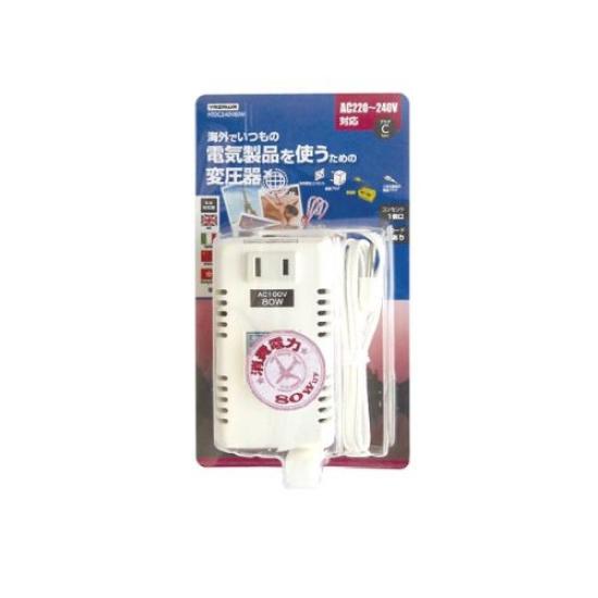 Yazawa Overseas Travel Transformer type Capacity up to Main body plug No attached Cord included length HTDC240V80W Transformer, AC220V-240V, 80W, C,