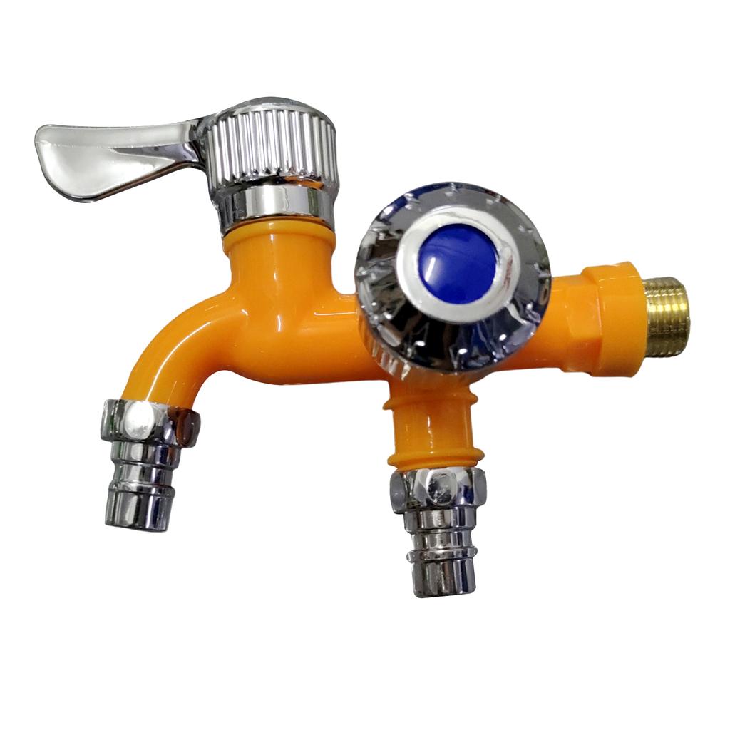 Dual-Head Washer Faucet With One Inlet And Two Outlets Sturdy Antifreeze Faucet Splitter Easy Installation Garden Hose Splitter