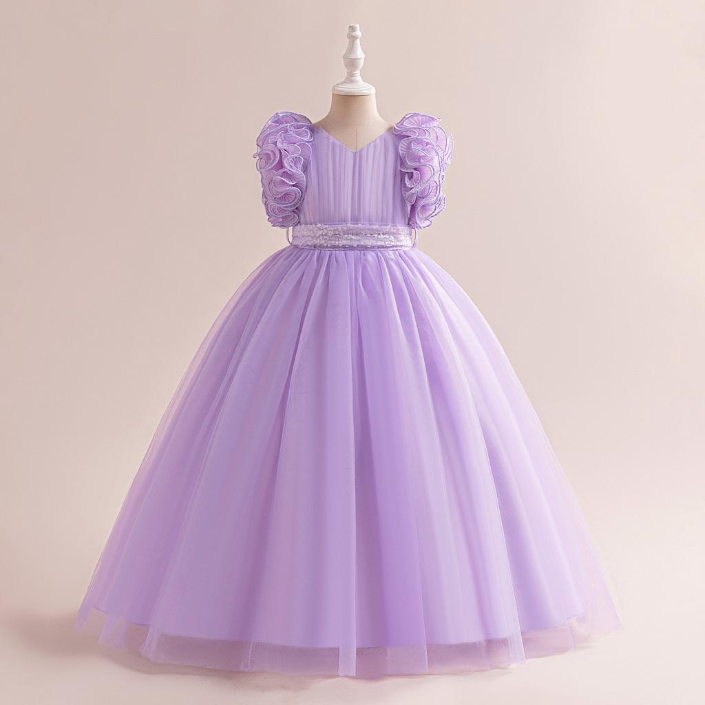 4-14 лет платье принцессы для девочек-цветочниц на свадьбу, летнее детское торжественное длинное платье с бантом для школьных вечеринок, детские новогодние платья
