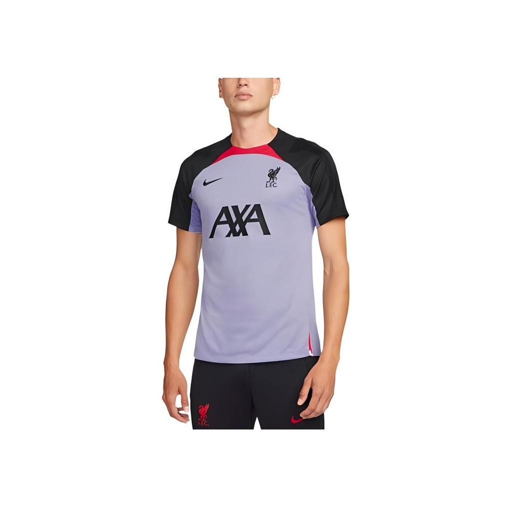 Nike Alphabet Logo Print Color Block Round Neck T-Shirt Men Tops Purple DN2803-545