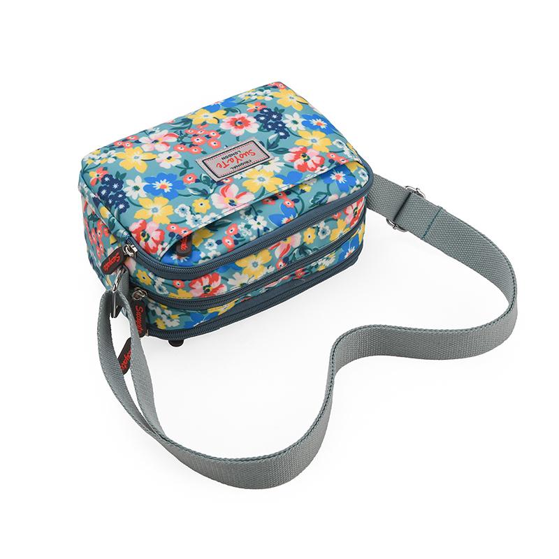 Нейлоновые сумки через плечо для женщин Модная маленькая квадратная сумка Водонепроницаемая вместительная сумка для мамы Женская красочная сумка кроссбоди с принтом
