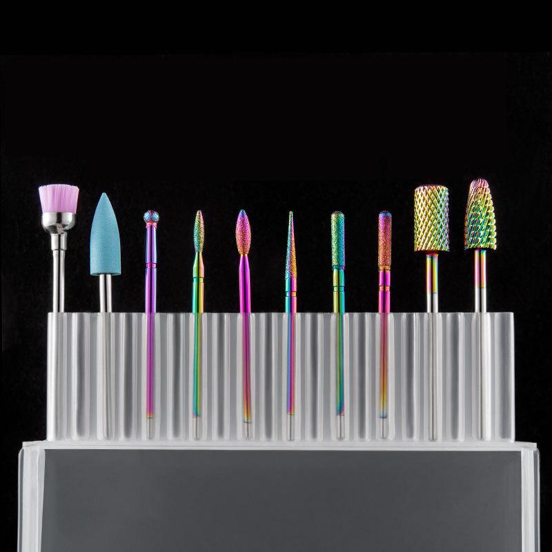 10 шт. алмазные фрезы для маникюра, твердосплавные сверла для ногтей, наборы, оборудование, инструменты, сверла для ногтей, аксессуары