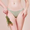 Атласные трусы с низкой посадкой для женщин, однотонные мягкие гладкие стринги, бесшовные влагоотводящие очаровательные трусики