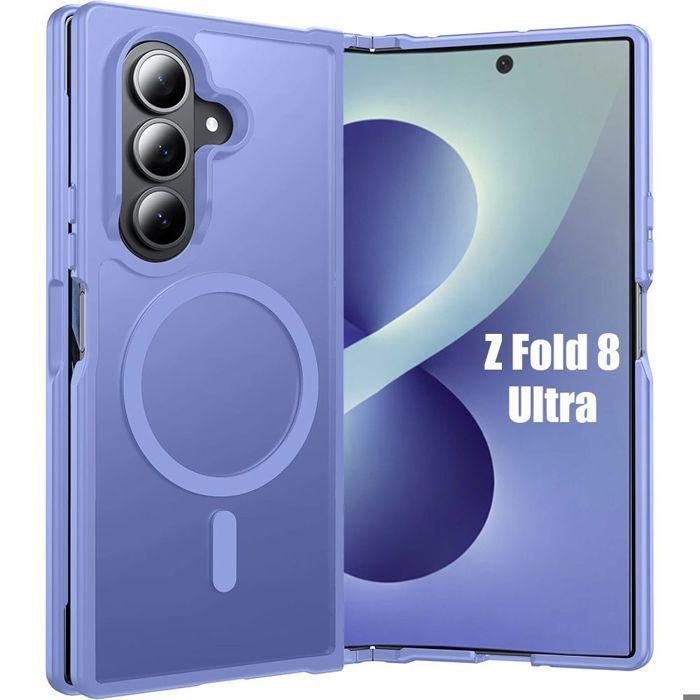 Coque pour Samsung Galaxy Z Fold 8 Ultra, Rigide avec Cercle Magnétique - Violet Translucide