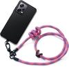 Чехол с шнурком - E.F.CONNECTION - Для Xiaomi Redmi Note 12 Pro 5G - Черный - Защита от царапин - Розовый шнурок