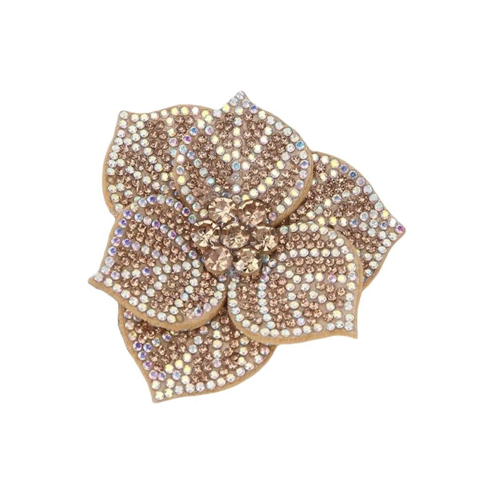 DIY Craft Rhinestone Flower Patches 3D Sew-On Applique Headband Accessories Fabrics