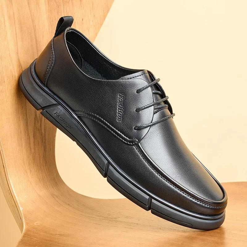 Модные новые мужские офисные деловые туфли с износостойкой подошвой, мокасины, высококачественная обувь из натуральной кожи для мужчин