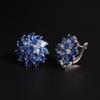 Серьги-застежки из натурального синего кианита с цветочным узором, серебряные ювелирные изделия S925 пробы для женщин, вечеринок, банкетов, подарков