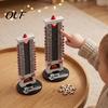 Holiday Countdown Decoration 24 Days Christmas Fireplace Advent Calendar, Calendar Ornament with Santa Claus Figures, Mechanical Scrolling for