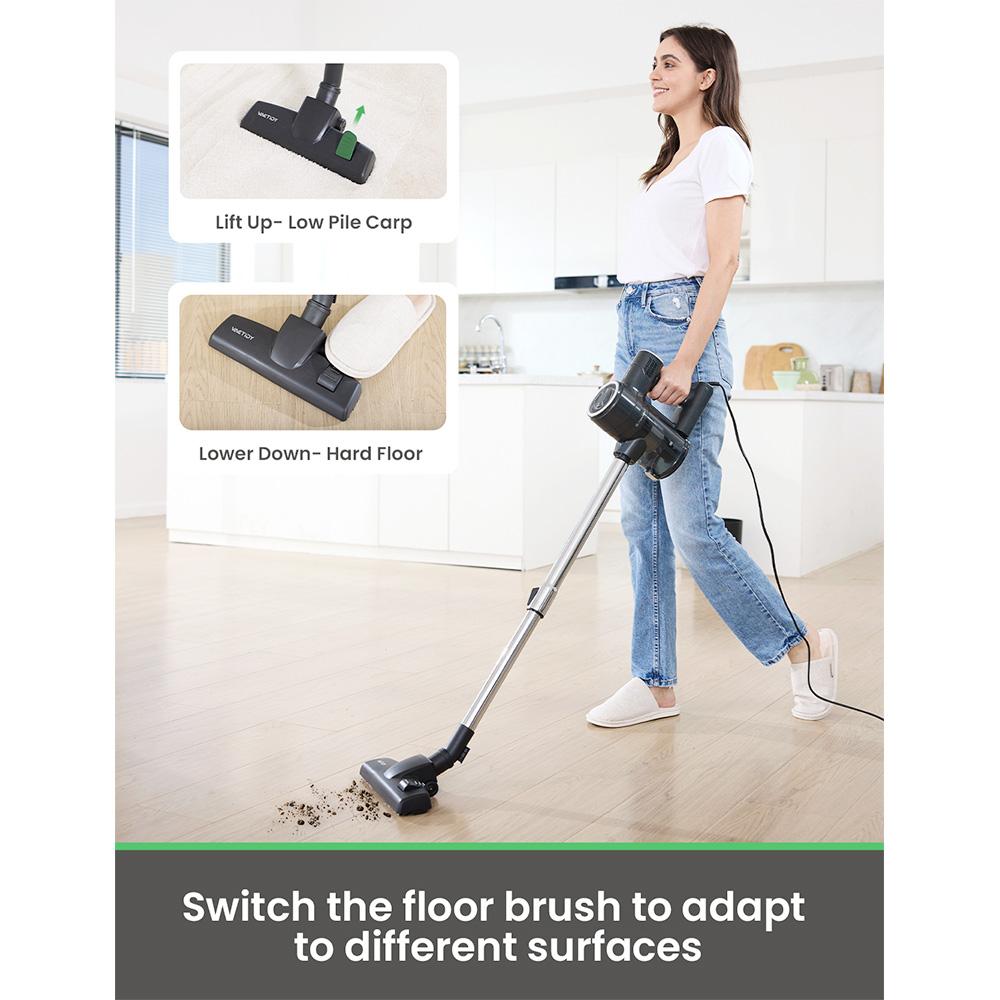 Vactidy C6 Corded Vacuum Cleaner, 18kPa Powerful Suction, 800ml Dust Box, with 7m Cable, 600W Motor, HEPA Filter