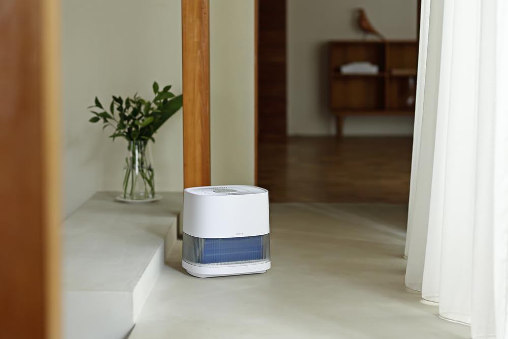 Увлажнитель воздуха Shiroka с испарительным эффектом, поддон для подачи воды, регулируемая подача воды, антибактериальный режим увлажнения с ионами, 4 режима таймера выключения, подходит для всех