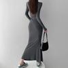 Y2K Sexy Black Dress Women Vintage Wrap Slim Bodycon Long Dresses Party Evening Square Collar Fashion Spring Outfits