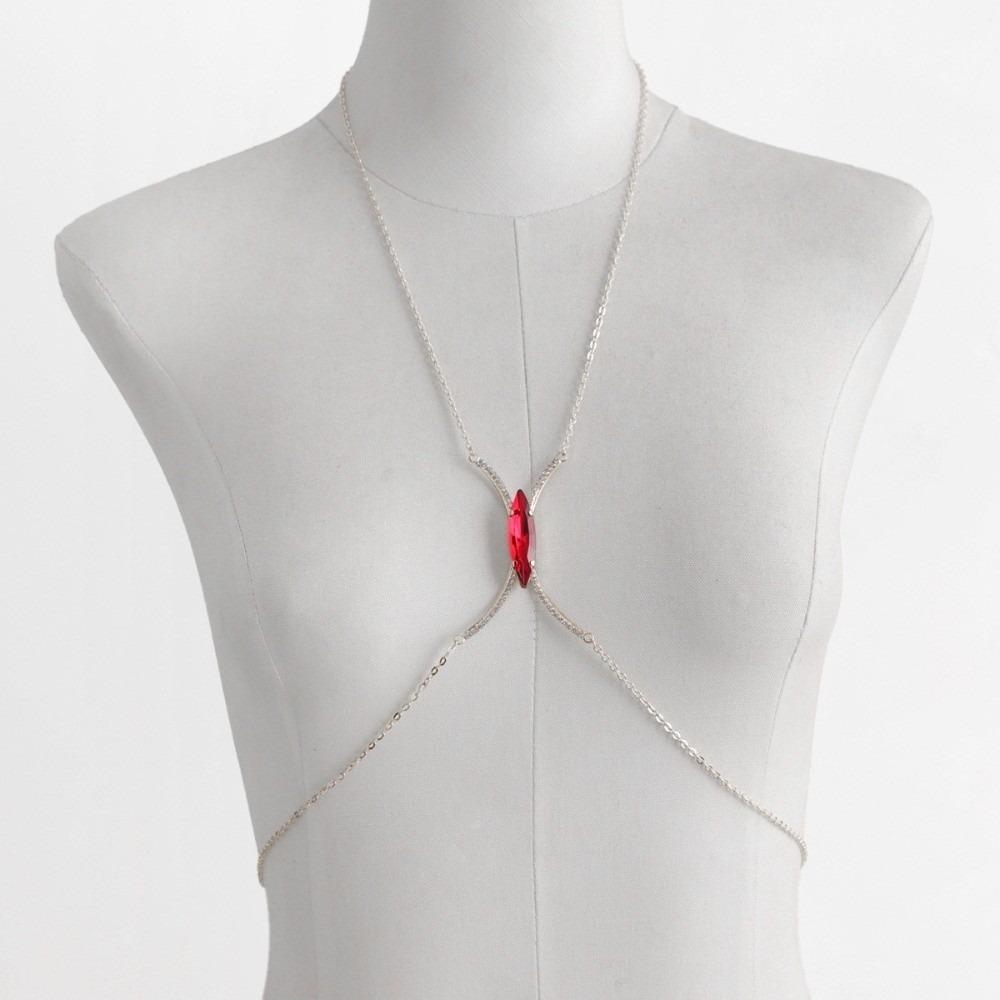 Rhinestone Chest Support Body Chain Demon Eye Breast Chain Vintage Bra Chest Chain Girls