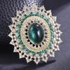 Изумрудная овальная брошь со стразами - Роскошная ретро дворцовая корсажная брошь-аксессуар для ципао