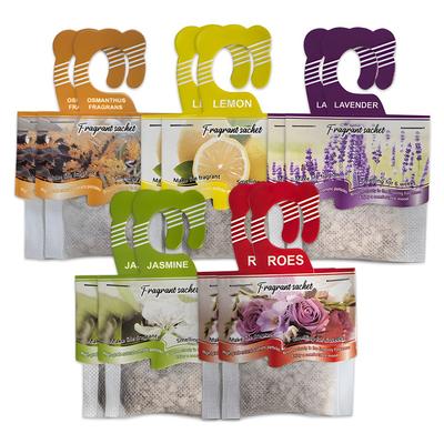 Универсальные ароматерапевтические саше для автомобилей, шкафов и ванных комнат - Ароматы лаванды, жасмина, корицы, лимона и розы - Устранитель запахов и освежитель