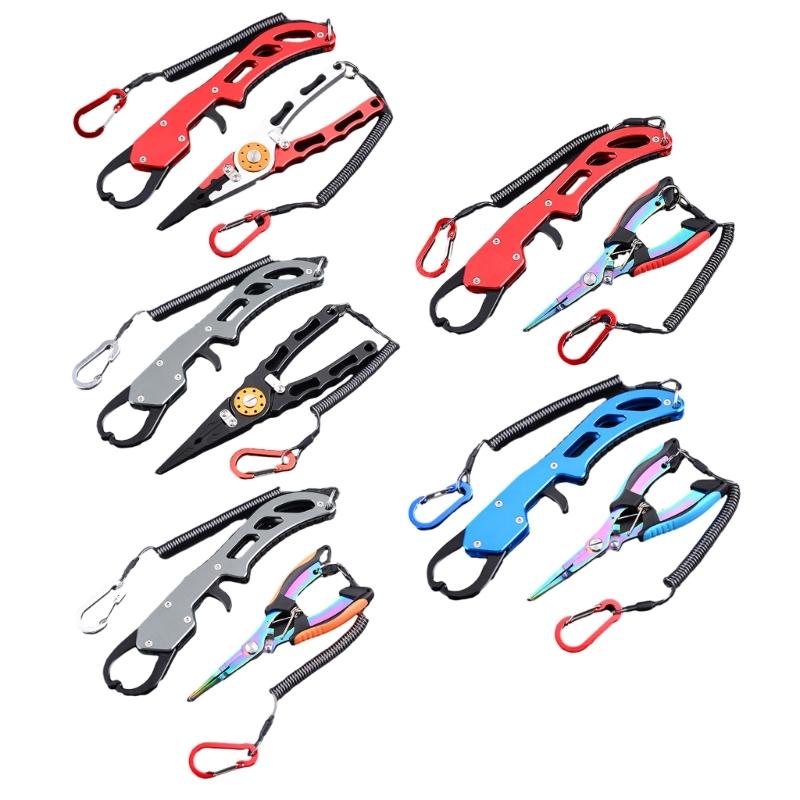 Multi-Function Fishing Pliers Fish Lip Grippers Hook Remover Portable Fishing Lines Cutter Scissors Comfortable Grip
