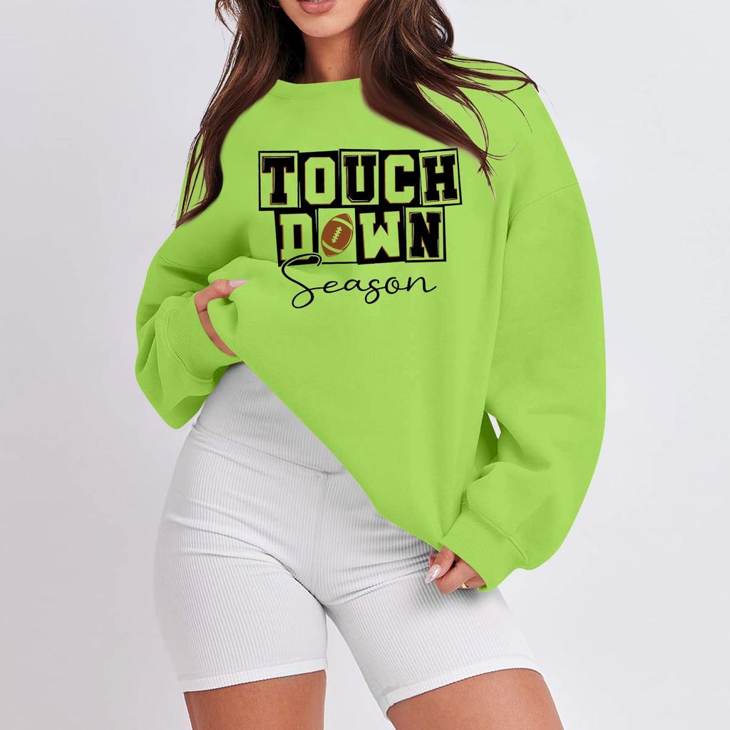 Женская повседневная мода с длинным рукавом и принтом, с круглым вырезом, свободная толстовка