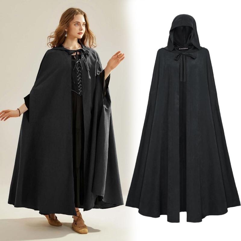 Long Medieval Hooded Cape For Adults In Gothic Style Perfect For Halloween Costumes