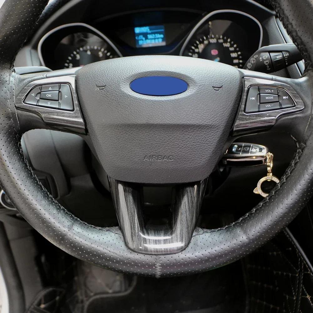 Для Ford Focus 3 MK3 2015 2016 2017 2018 Накладка-наклейка для украшения панели рулевого колеса, Защитная накладка, Аксессуары для интерьера