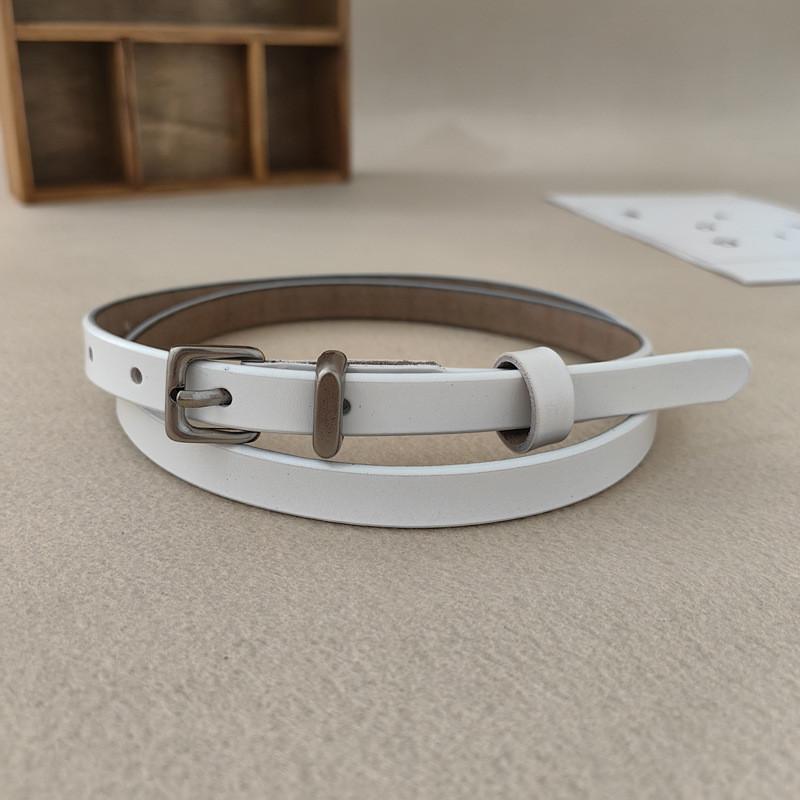 Genuine Leather Slim Belt Women With Alloy Pin Closure For Fashionable Use Daily