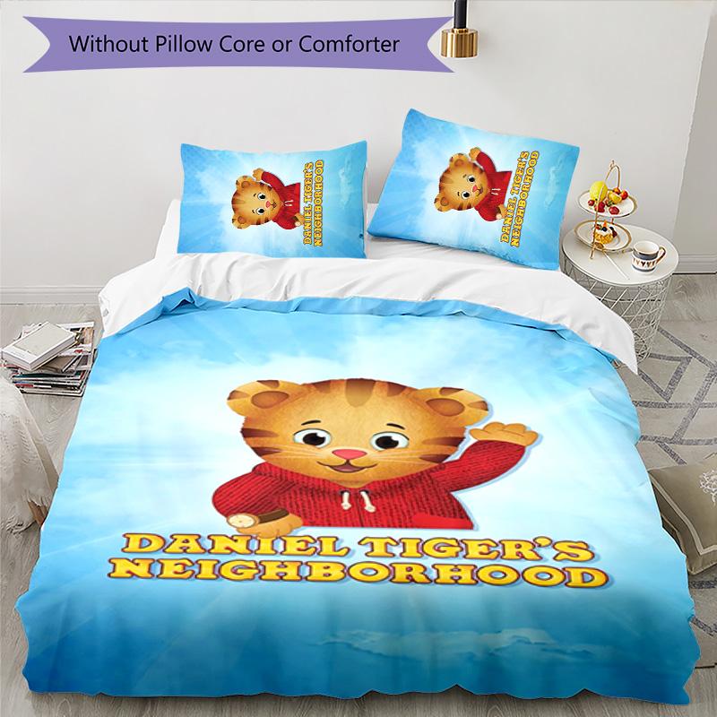 Daniel Tiger 3pcs Bedding Set Duvet Cover Closure Includes 1 Duvet Cover & 2 Pillowcases for All Seasons Bedroom Home Dorm Decor