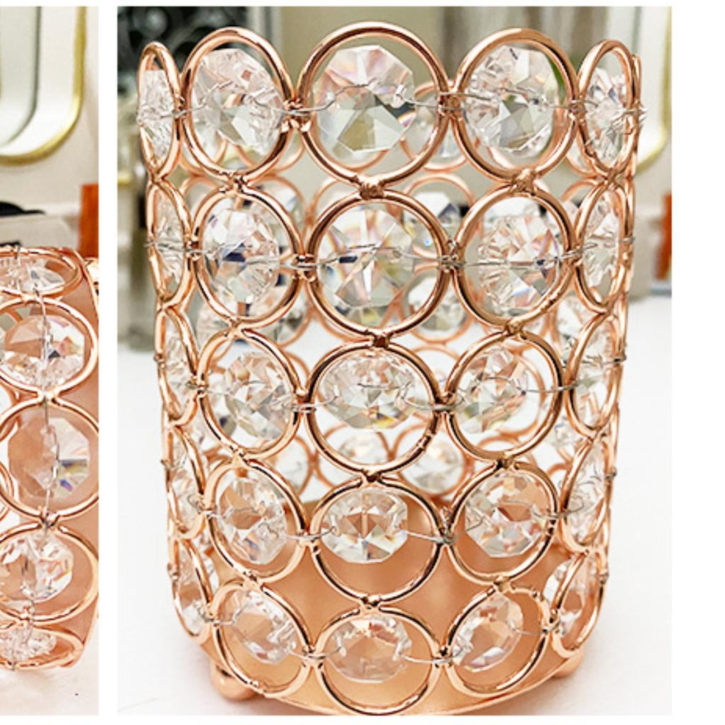 Держатель для ручек для ногтей, хрустальная стеклянная коробка для хранения, европейское и американское настольное ведро, модная кисточка для макияжа, круглые украшения