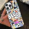 Мультяшная собака B-Blueys Чехол для телефона для iPhone 16 15 14 13 12 11 Pro Max Матовый противоударный задний чехол Защита от падения Матовая крышка