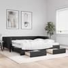 VidaXL Daybed with Trundle and Drawers Black 100x200 Cm Fabric 3196639