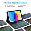 Защитный чехол для iPad 11-го поколения со съемной светящейся Bluetooth-клавиатурой A16, магнитным слотом для стилуса 10,9", кожаной обложкой