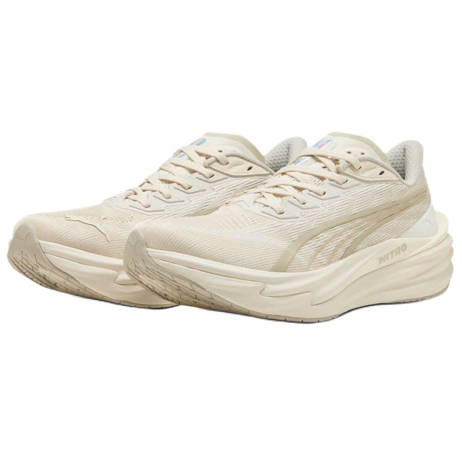 Puma Deviate Nitro 4 2E Удобные Дышащие Легкие Беговые Кроссовки Мужские Сникер Бежевый 312123-14